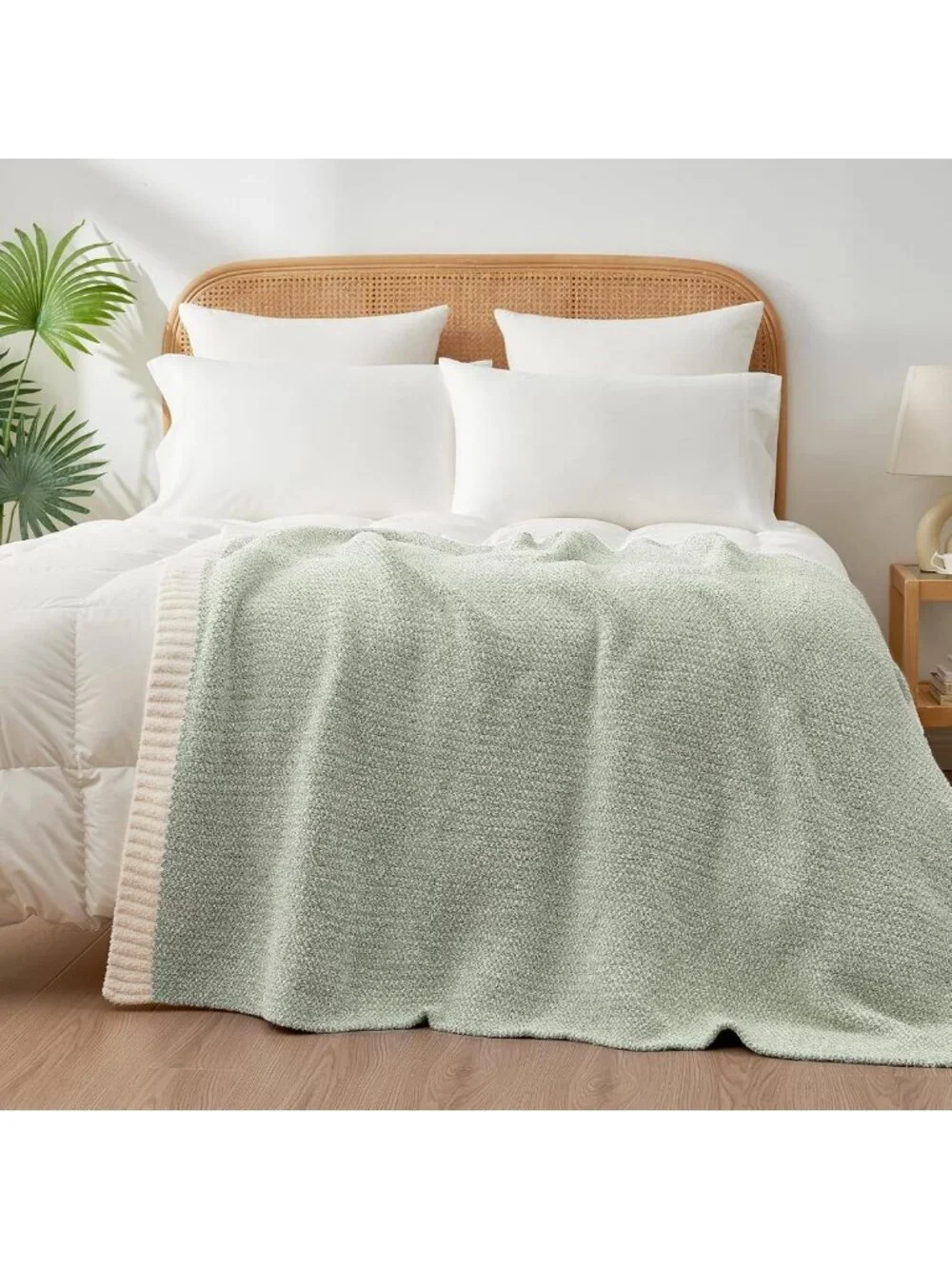 Cozy Sage Green Oversized Throw Blanket 50